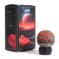 Planète Jaspe Rouge socle Goldstone Pierre de soleil