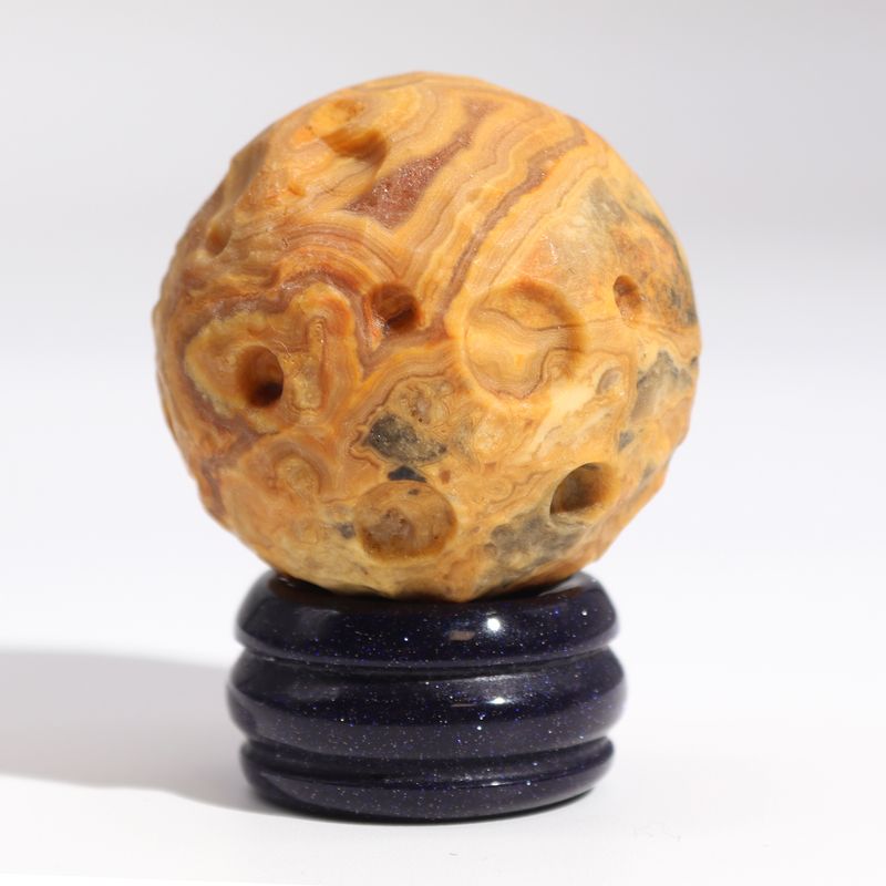 Planète en Jaspe Dentelle socle Goldstone Pierre de soleil