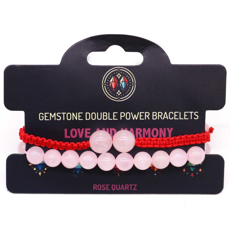 Bracelets de pierres à double pouvoir - Quartz rose