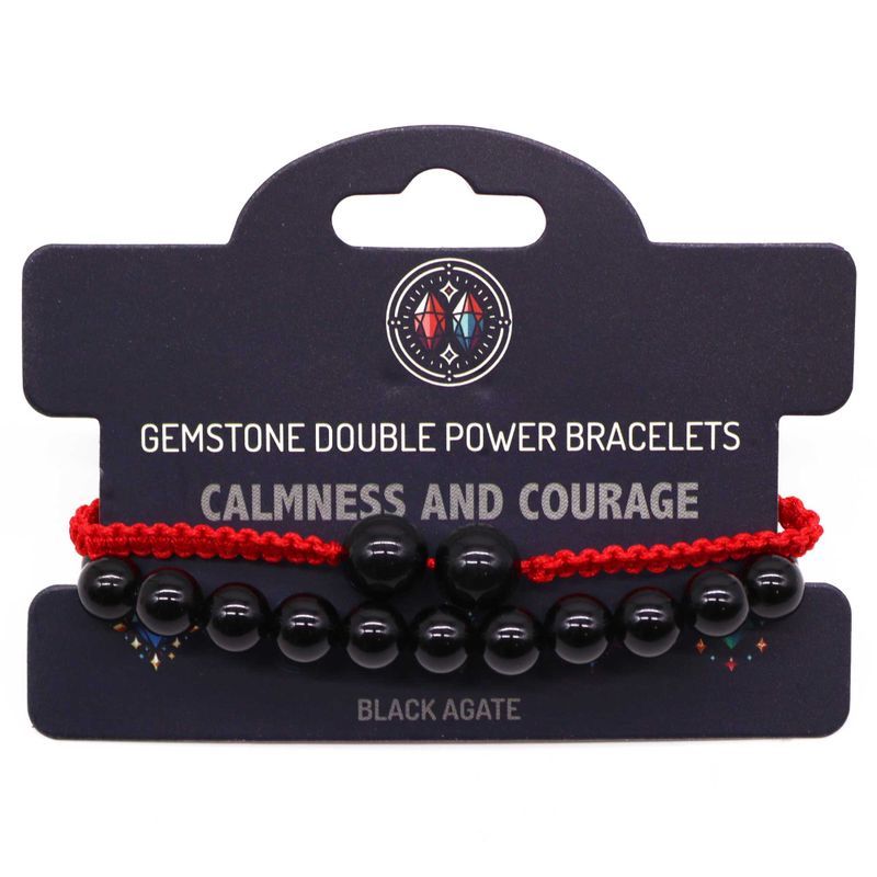 Bracelets de pierres à double pouvoir - Agate noire