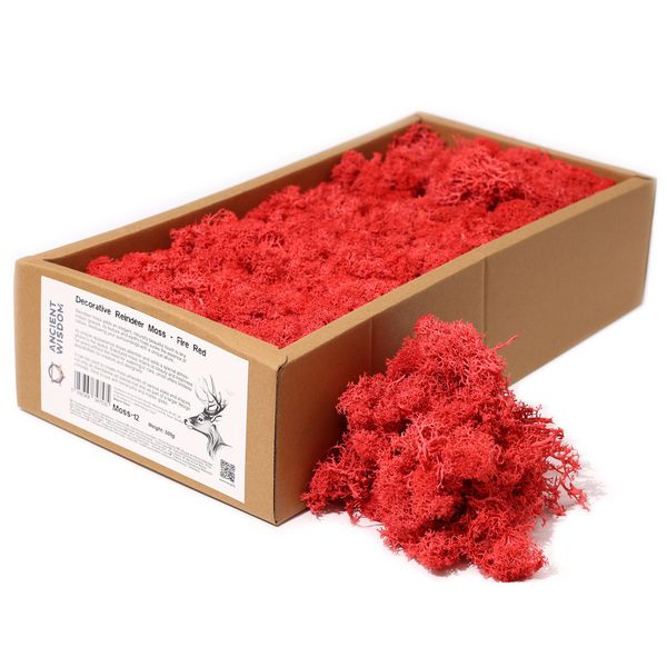 Décoration mousse de rennes - Rouge feu - (environ 500g)