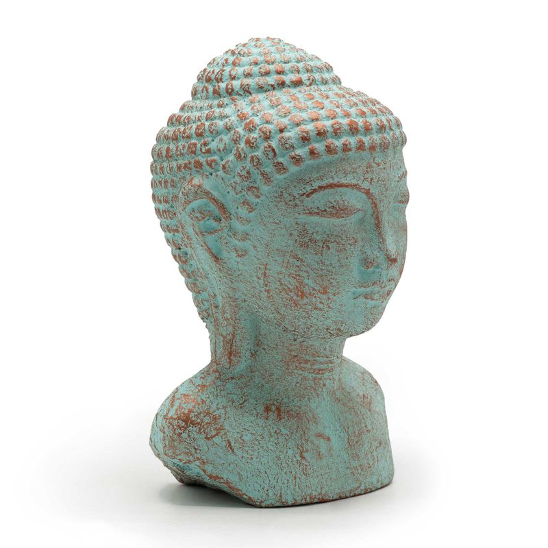 Tête de Bouddha de la Tranquillité - Cuivre vert
