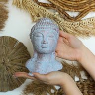 Tête de Bouddha de la Tranquillité - Cuivre Bleu