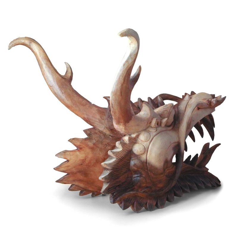 Sculpture de tête de dragon grandeur nature - 30 cm
