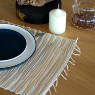 Set de table naturel en jacinthe d'eau - Tigre naturel avec frange