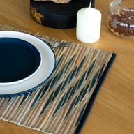 Set de Table Naturel Jacinthe d'Eau - Vagues Bleues