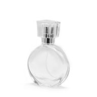 Flacon ovale de 30 ml, spray argenté et bouchon en cristal