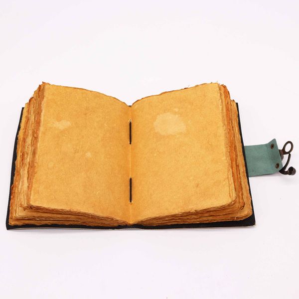 Carnet de notes en cuir à bords frangés « Bouddha Seven Chakra » (12.5cmX17.5cm)