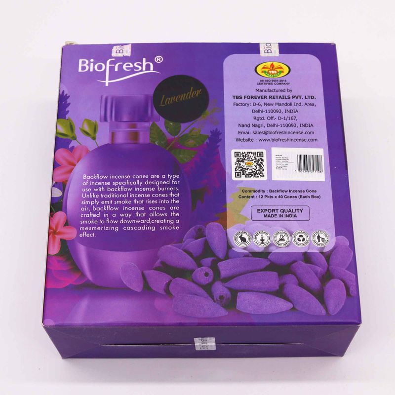 Cones d'Encens Biofresh à Flux Inversé (40 cônes) - Lavande