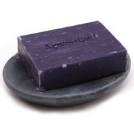 Porte-savon en pierre à savon grise 10x12cm - Ovale classique
