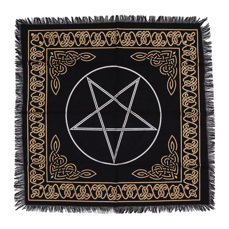 Tissu d'Autel Frangé Ésotérique - Pentagone