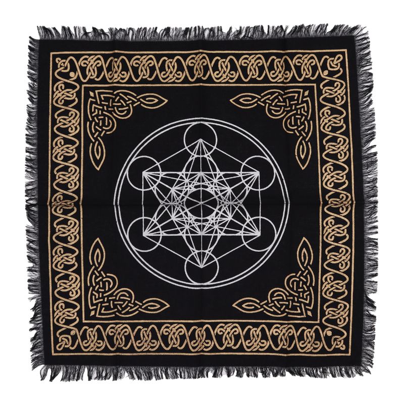 Tissu d'Autel Frangé Ésotérique - Carte des Chakras
