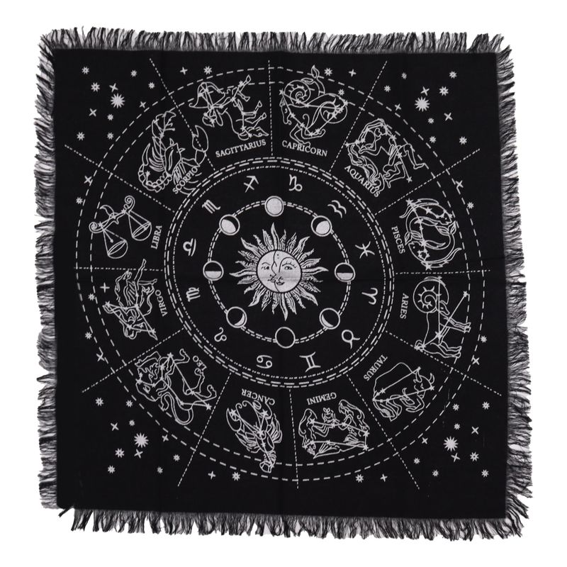 Tissu d'Autel Frangé Ésotérique - Horoscope