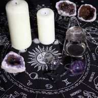 Tissu d'Autel Frangé Ésotérique - Horoscope