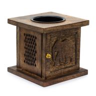 Grand Brûleur Boîte en Bois de Manguier - Éléphant