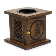 Grand Brûleur Boîte en Bois de Manguier - Bouddha