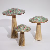 Grand champignon - 20 cm - Motif carrelage méditerranéen