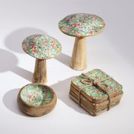 Grand champignon - 20 cm - Motif carrelage méditerranéen