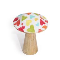Petit champignon - 10 cm - Cœurs pastel