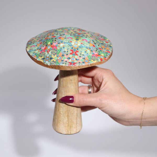 Champignon moyen - 15 cm - Cœurs pastel