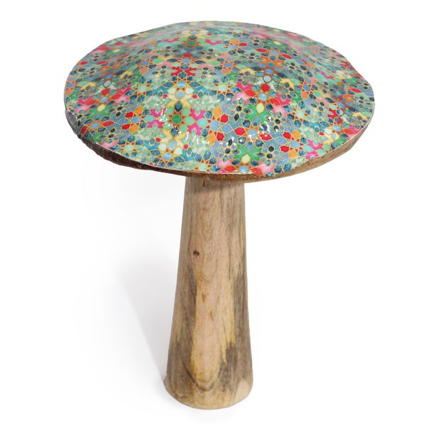 Grand champignon - 20 cm - Motif carrelage méditerranéen