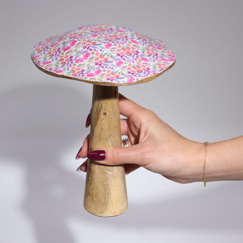 Grand champignon - 20 cm - Motif carrelage méditerranéen