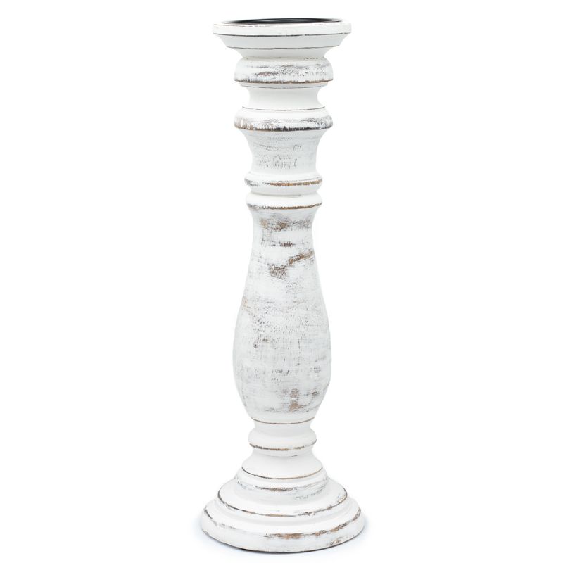 Support de bougie classique - Blanchi - 37x10cm - Grand