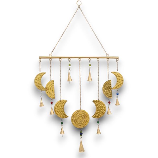 Carillons Indiens - Carillons en Laiton Phases de Lune - 43x40 cm