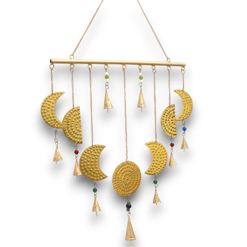 Carillons Indiens - Carillons en Laiton Phases de Lune - 43x40 cm
