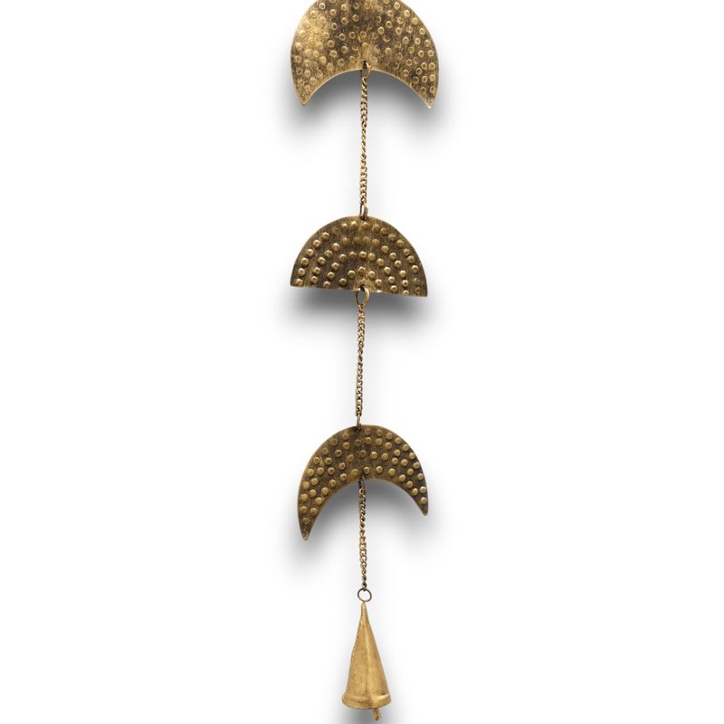 Carillons Indiens - Laiton Phases de Lune Suspendu avec Cloche - 115 cm