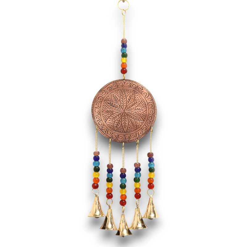 Carillons Indiens - Moyen Arbre de Vie - Perles Chakra 5 Clochettes - 10x36 cm