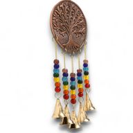 Carillons Indiens - Moyen Arbre de Vie - Perles Chakra 5 Clochettes - 10x36 cm