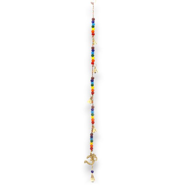 Carillons Indiens - OM en Laiton avec Perles Chakra - Clochettes Suspendues - 53 cm