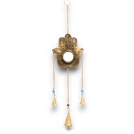 Carillons indiens - Hamsa miroir petit 3 cloches - 14x55 cm