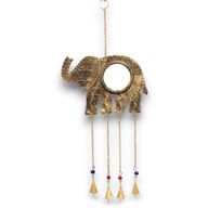 Carillons indiens - Éléphant miroir grand 4 cloches - 24x60 cm