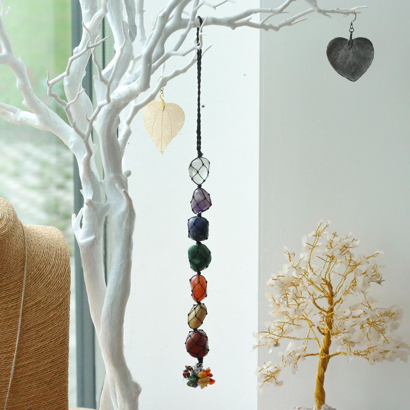 Pendant en Pierre Chakra Suspendu - Sept Chakras