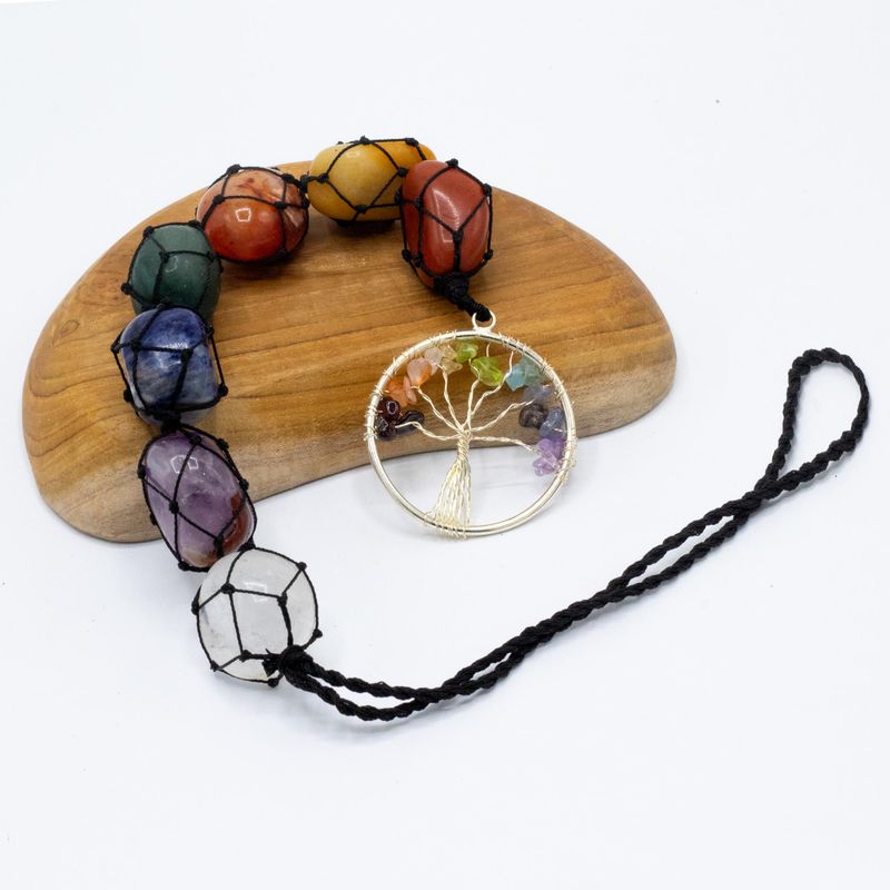Pendant en Pierre Chakra Suspendu - Arbre de Vie