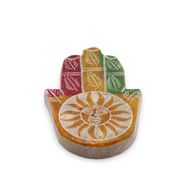 Porte-encens en pierre à savon Hamsa 9x6 cm - Visage de Soleil