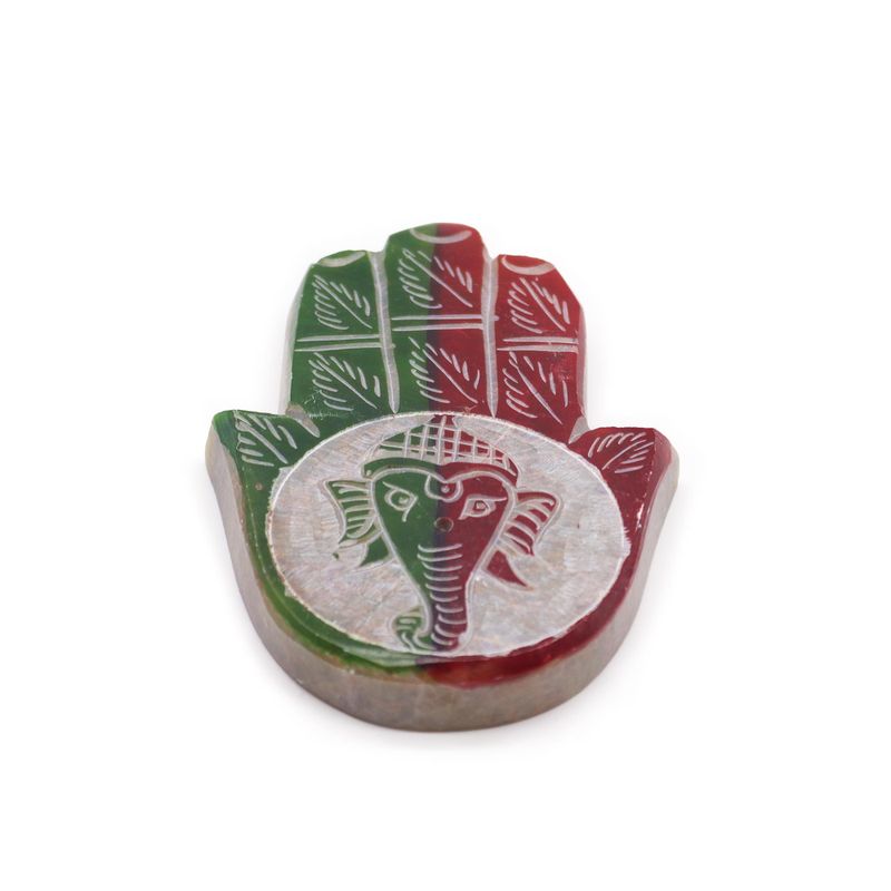 Porte-encens en pierre à savon Hamsa 9x6 cm - Ganesha