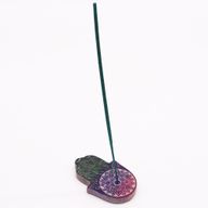 Porte-encens en pierre à savon Hamsa 9x6 cm - Fleur de Lotus