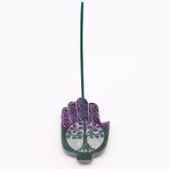 Porte-encens en pierre à savon Hamsa moyen 13x9 cm - Arbre de Vie