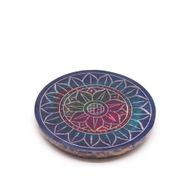 Porte-encens en pierre à savon Disque 8 cm - Lotus dans Lotus