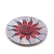 Porte-encens en pierre à savon Disque 10 cm - Fleur de Soleil (porte 5 bâtonnets)