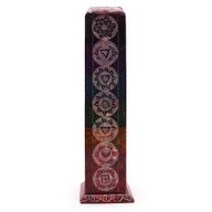Porte-encens en pierre à savon Tour Carrée 25 cm - 7 Chakras