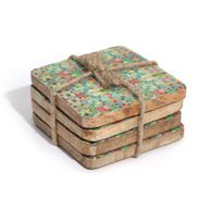 Ensembles de 4 sous-verres carrés - Motif carrelage méditerranéen