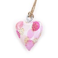 Petits cœurs décoratifs en bois -  rose (24)
