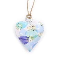 Petits cœurs décoratifs en bois -  bleu (24)