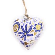 Grands cœurs décoratifs en bois - Fleurie bleue (24)