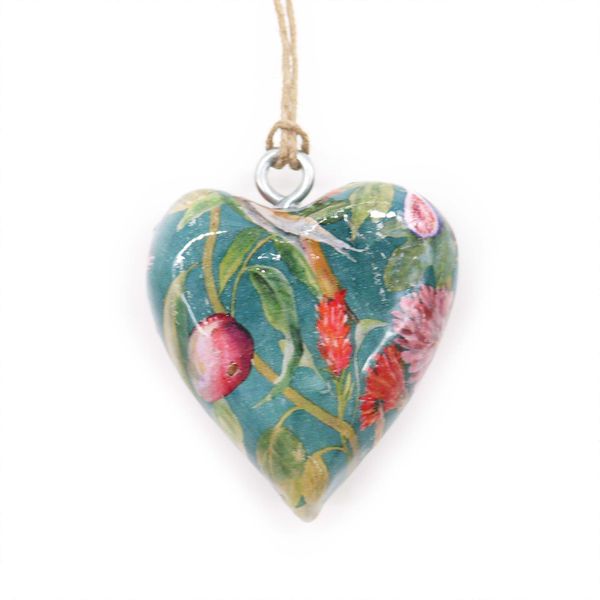 Grands cœurs décoratifs en bois - Oiseau & fleur (24)