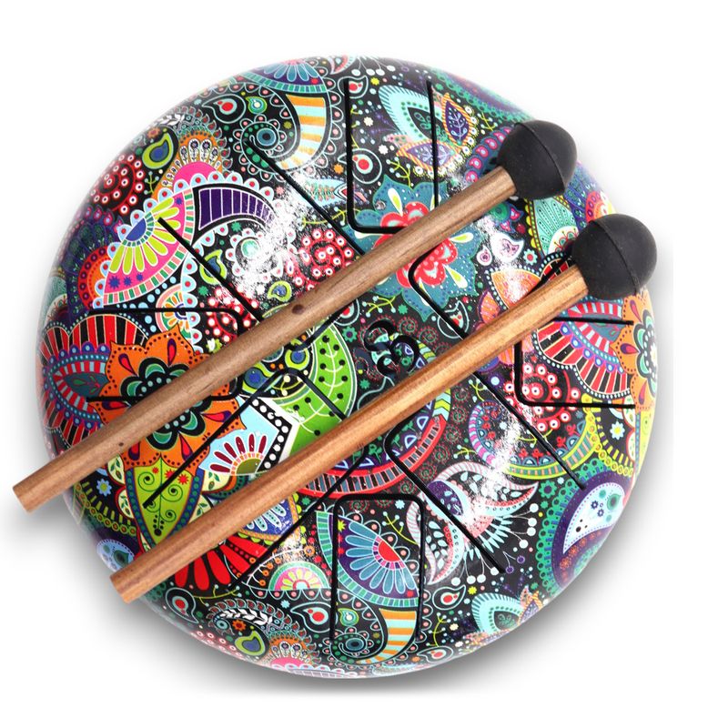 Tambour Tongue Drum en Acier Multicolore OM - 18 cm